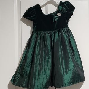 3T green holiday Christmas dress